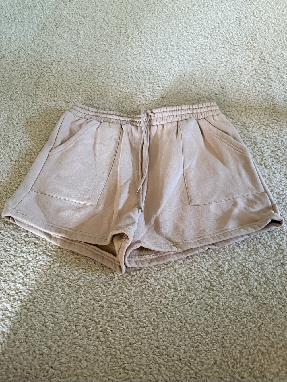 Everyday Soft Drawstring Women's Shorts in Light Beige